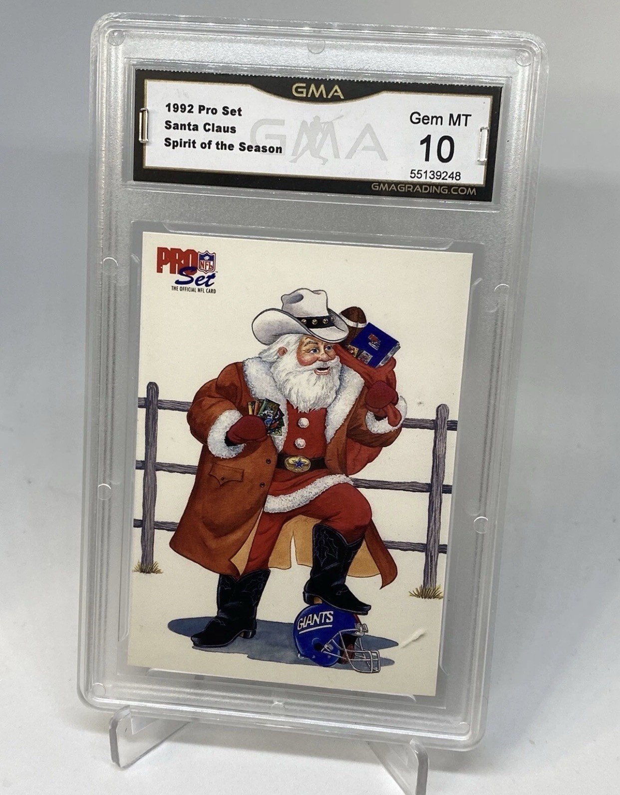 1992 Pro Set Santa Claus # NNO Spirit of the Season Giants GMA 10 GEM MT SCARCE