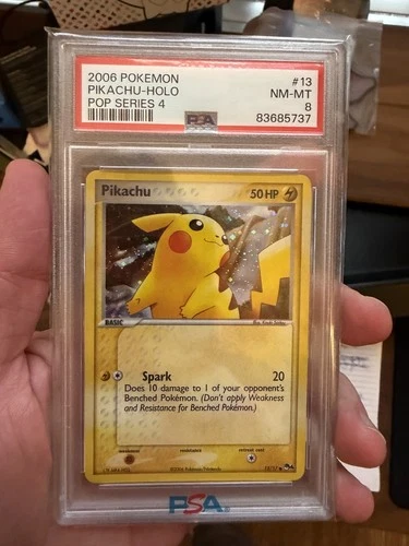 PIKACHU HOLO POP SERIES 4 PSA 8 2006 POKEMON #13