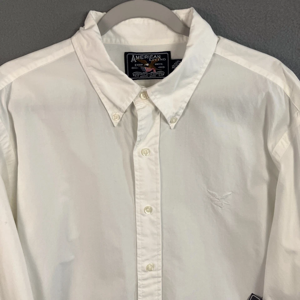 Camisa para hombre American Living manga larga abotonada talla XL blanco roto nueva con etiquetas Foto 3 de 4