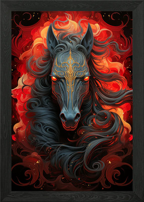 Digital Flame Pferd gerahmtes Wandbild Poster Leinwanddruck Bild