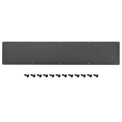 6 x 30 Inches Aluminum Door Kick Plate for Exterior Front Doors Black