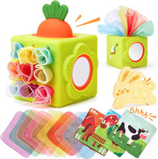 Baby Tissue Box Toy - Silicone Baby Toys 6-12 Months Montessori Toys for 6 Month