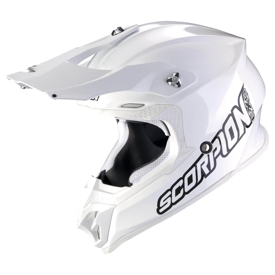 Casque Motocross SCORPION VX-16 EVO AIR SOLIDE Blanc Brillant - Photo 1/1