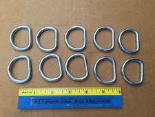 Lot of 10 - 1-1/8" Welded D Rings - Webbing Strapping - Zinc Plated Steel