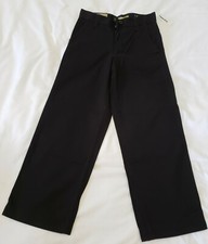 OLD NAVY BOYS BLACK PLAIN FRONT BUILT-IN FLEX PANTS - SIZE 8 SLIM    A9/9