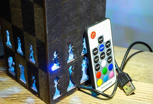 Chess Decoration Lamp | Chess Room Decor RGB LED Lamp | Handmade Night Lantern - Picture 5 of 6