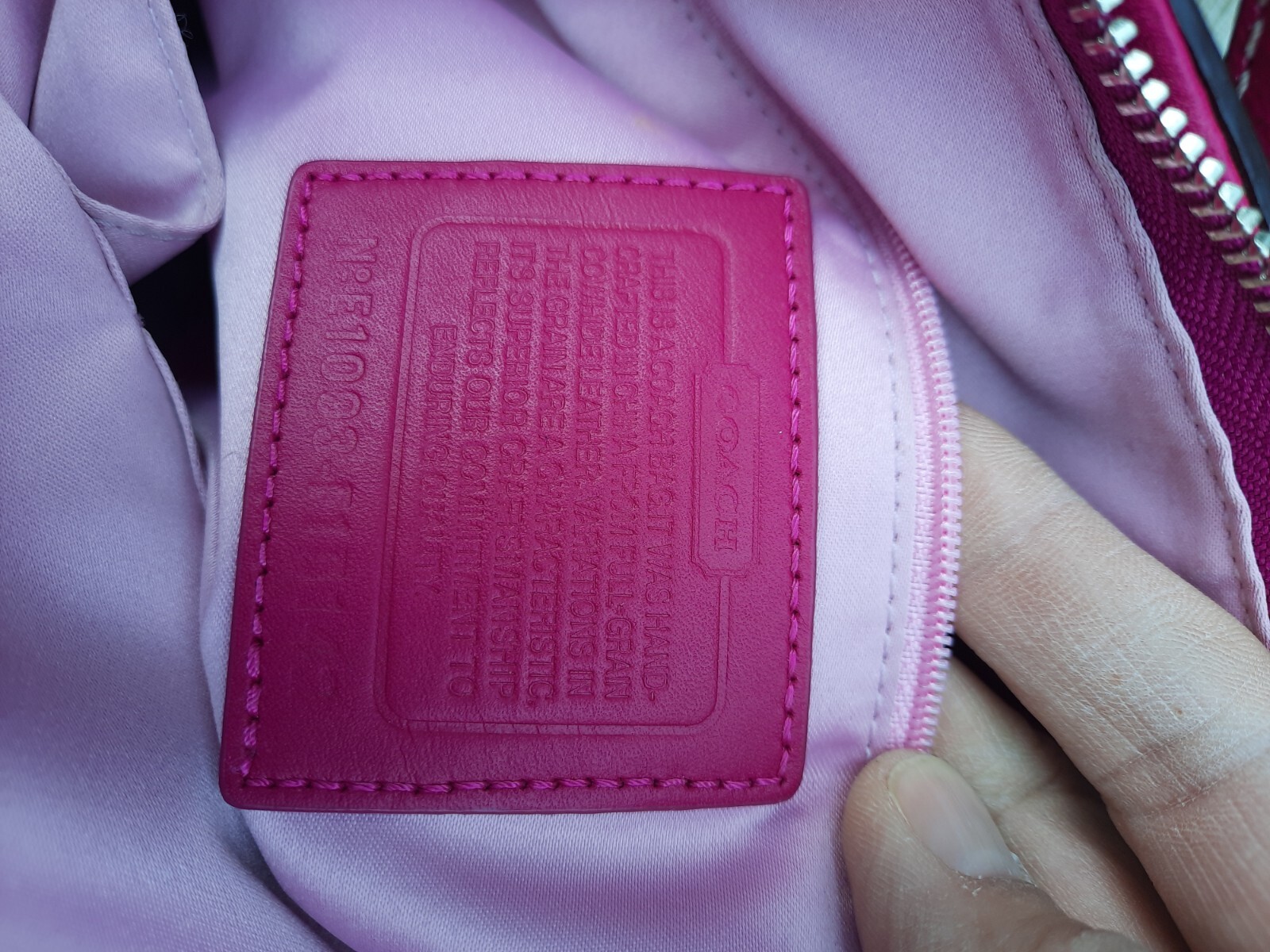 Coach Signature Dark Pink Genuine Leather Bag E1093F… Gem