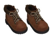 New With Tag Baby Girl Brown Faux Leather Sweater Boot by Wonder Nation Size 2