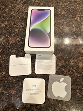 Original BOX for Apple iPhone 14 with Sticker  Manual Purple EMPTY Box