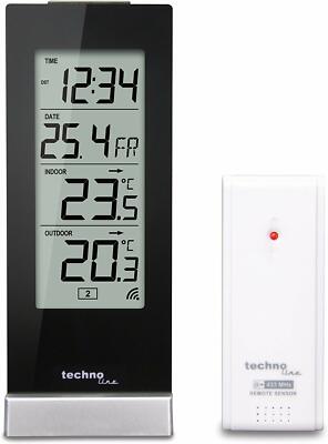Technoline WS 9767 Funk Thermometer Wetterstation Uhr digital mit Außensensor 