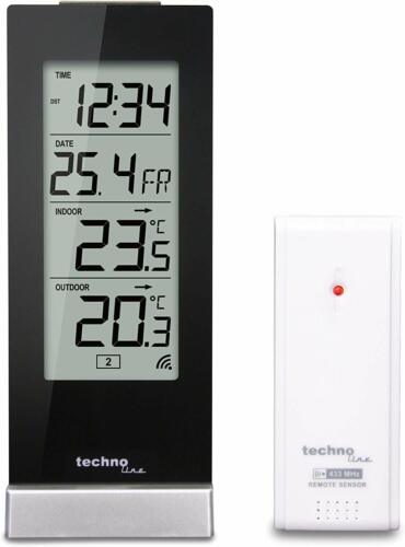 Technoline WS 9767 Funk Thermometer Wetterstation Uhr digital mit Außensensor  - Bild 1 von 3