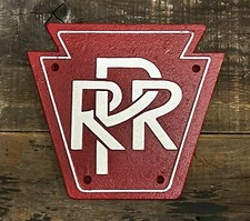 PENNSYLVANIA RAILROAD Keystone Shaped Cast Iron Sign, 8  x 8.5  
