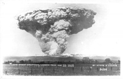 California Lassen Peak Volcano Eruption Cloud OLD PHOTO