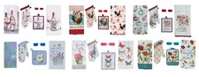 Kay Dee Designs 5 Pc Kitchen Towels, OvenMitt, PotHolder & Swedish Cloth Set