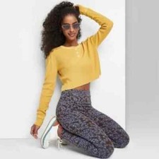 Leggings Wild Fable Women's High-Waisted Classic Dark Brown Floral Size S