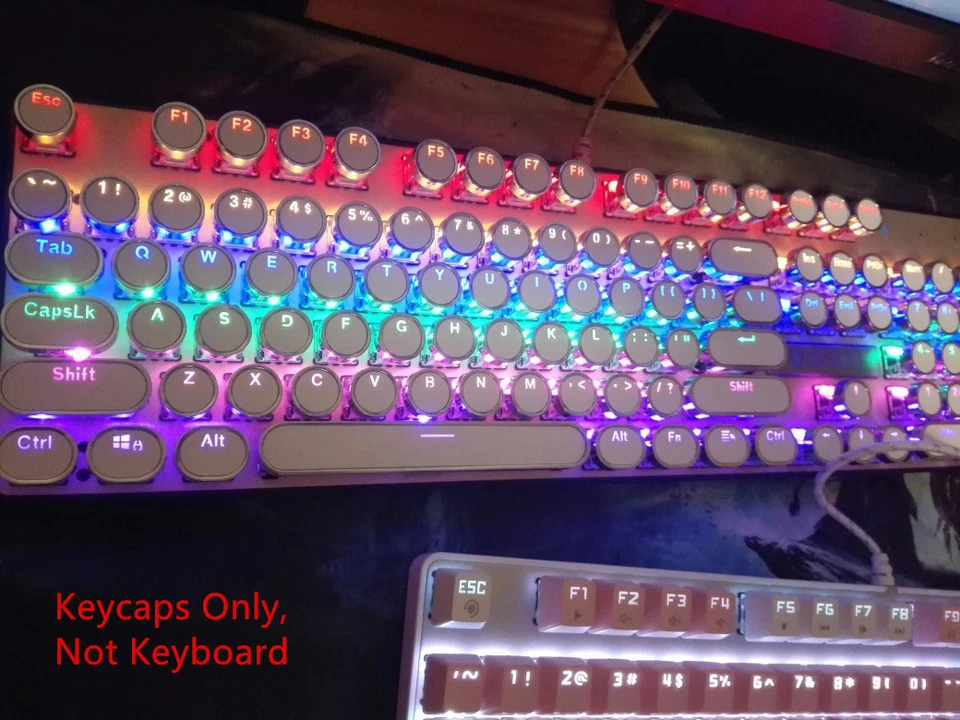 Steampunk Round Typewriter Backlit Keycap OEM for Cherry MX Mechanical Keyboard - Image 4 of 4