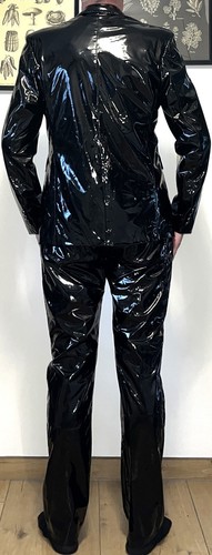 schwarzer Herren Lack Jacke, Spiegelglanz, Blazer, Sakko Gr. XXL 50/52 - Bild 8 von 20