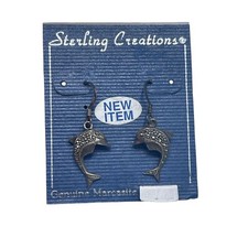 Sterling Creations Dolphin Earrings Genuine M...