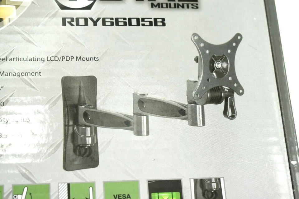 Soporte de montaje en pared para TV Full Motion de 10"-24" LED LCD pantalla plana de Royal nuevo abierto Foto 2 de 4