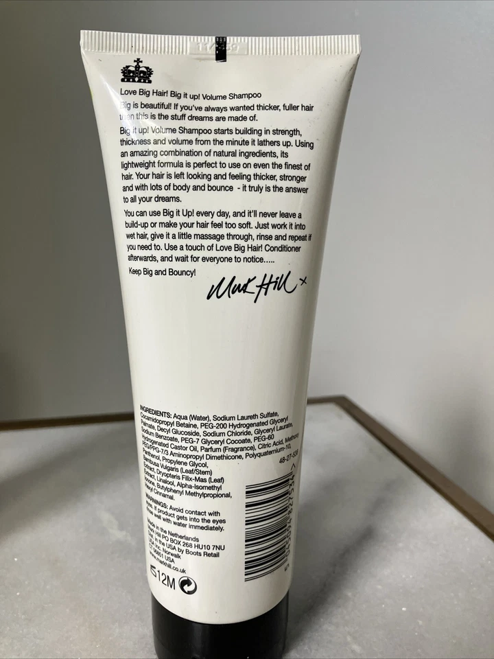 Champú Mark Hill Love Big Hair Big It Up Volume 8,4 oz nuevo Foto 2 de 4