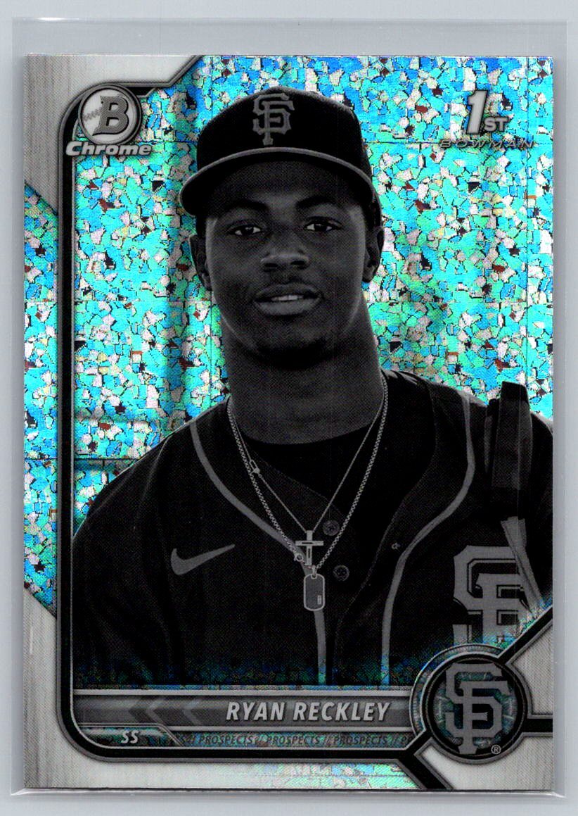 2022 Bowman Chrome #BCP-163 Ryan Reckley Black & White Mini Diamond Refractor