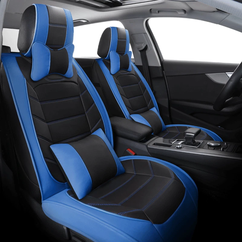 For Honda Fit 2007-2020 Custom Front&Rear Car Seat Covers Full Set 5-Seats Blue Foto 2 de 4