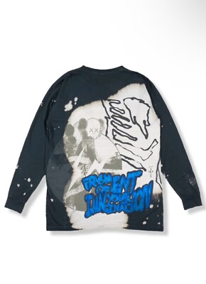 Travis Scott Cactus Jack x Kaws x Fragment Tie-Dye L/S Tee Grey Size XL New
