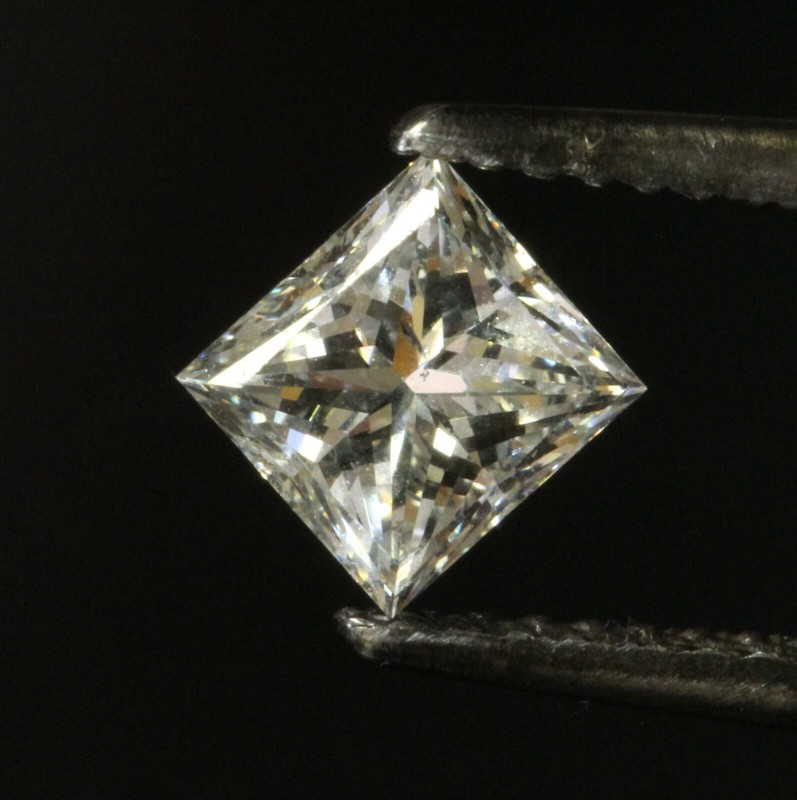 Natural Loose GIA certified .92ct SI2 I princess diamond 5.40x5.12x3.87mm fancy