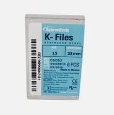 K-Files 15 x 25mm by Kerr / Sybron Endo 6 Files/Pack