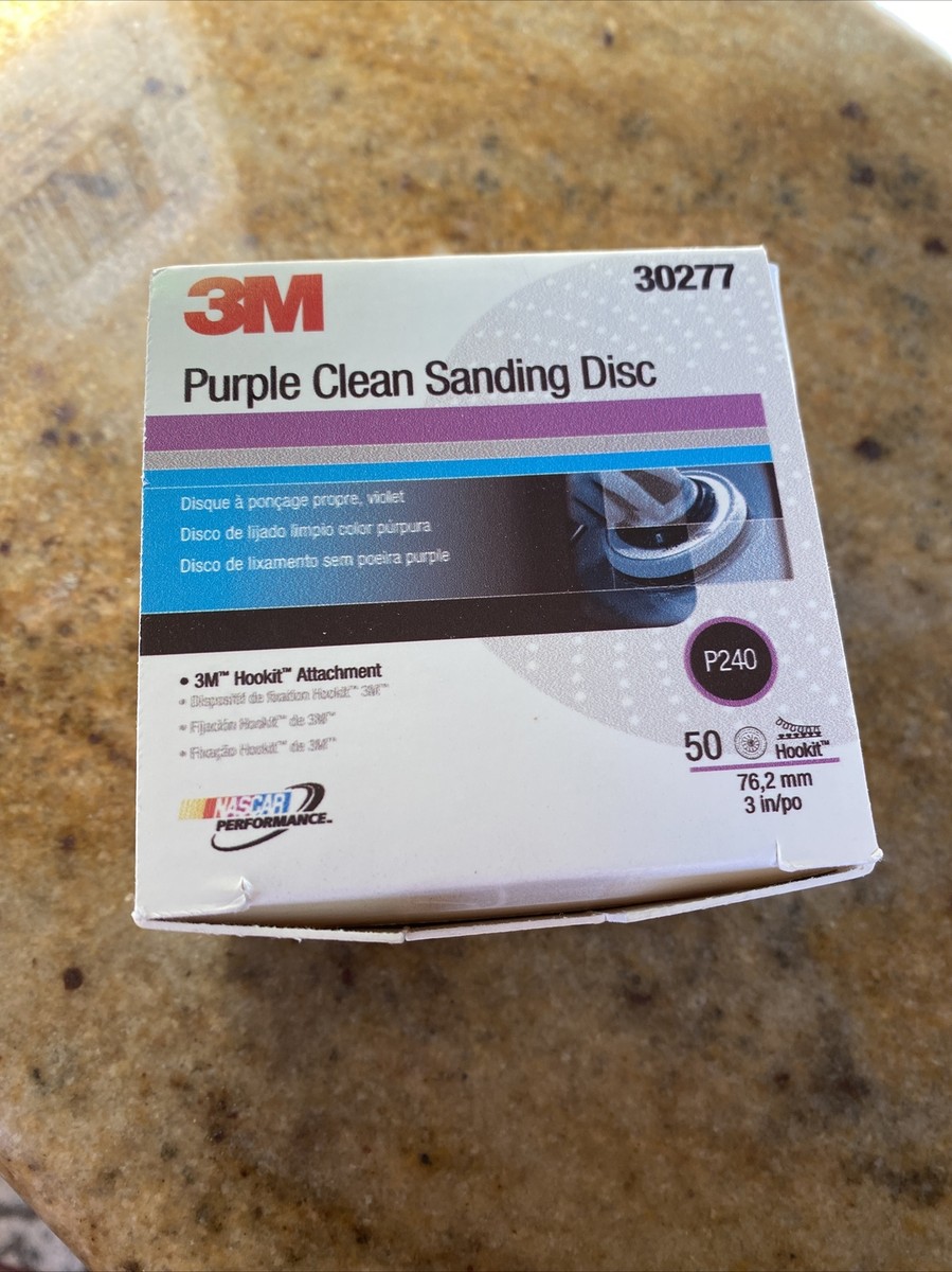 3M 30277 Purple Clean Sanding Hookit Disc 3'' 76mm Grit P240 10