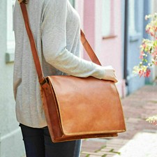 Men's Genuine Leather Vintage Laptop Handmade Briefcase Bag Satchel Messenger