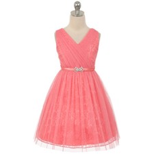 CORAL Size 6 Recital Wedding Formal Party Birthday Flower Girl Dress