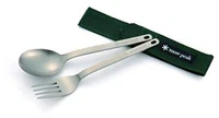 Snow Peak Titanium Fork & Spoon Set - Ultralight & Portable Camping U NEW