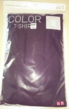 UNIQLO Men's Packaged COLOR V-Neck Short Sleeve Cotton T-Shirt Small Black NIP