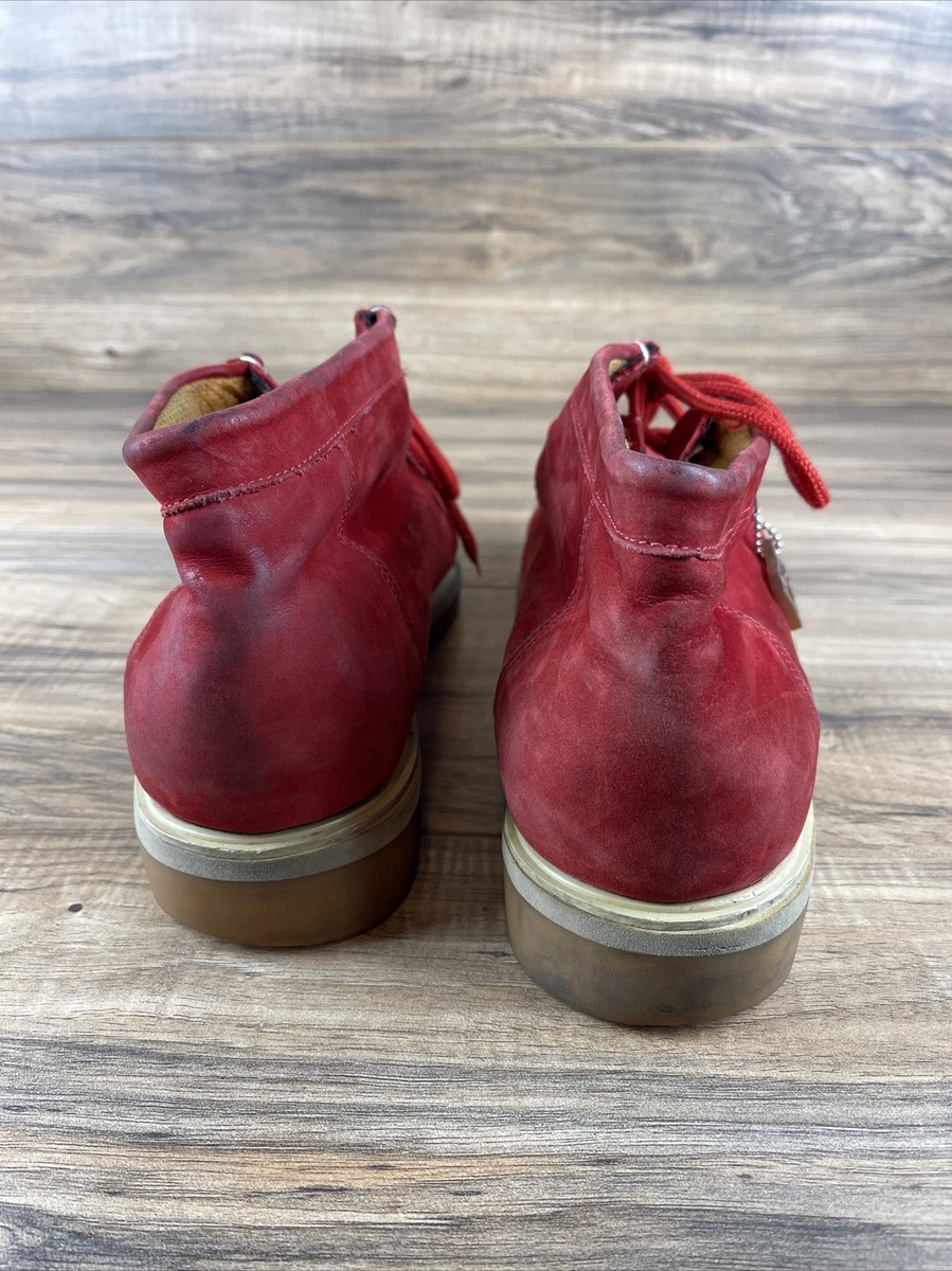 B-Boots By Buffalino Boots Red Suede Leather Lace Up Chukka  display picture 1