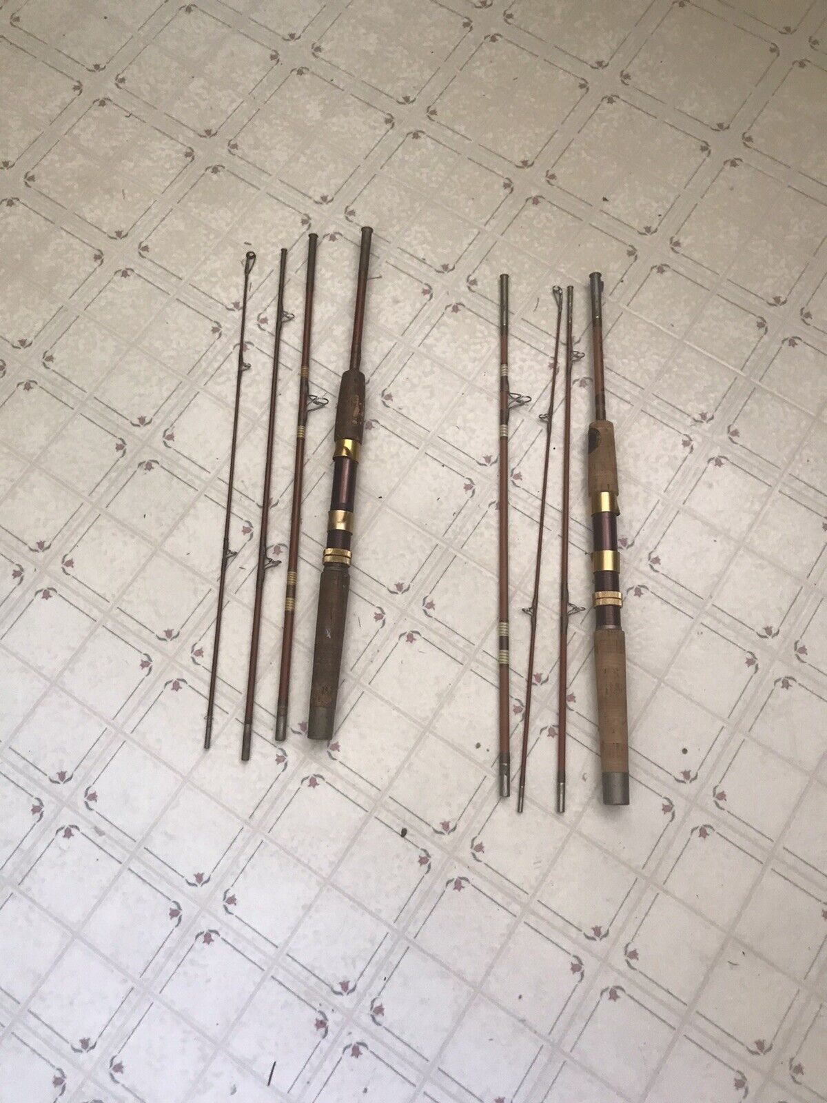 2 WRIGHT & MCGILL EAGLE CLAW TRAILMASTER PACK RODS 4 Pcs Vintage