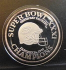 SUPER BOWL XXXl 31 N.O. 1996 GREEN BAY PACKERS ENVIROMINT COIN 999 SILVER ROUND