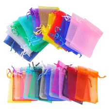100 200pcs 3x4" Drawstring Organza Gift Bags Wedding Party Jewelry Candy Pouches