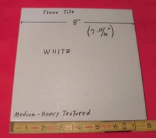 1 pc. Floor White: Ceramic Tile 8" X 8" Medium-Heavy Textured: New Stock, Mexico