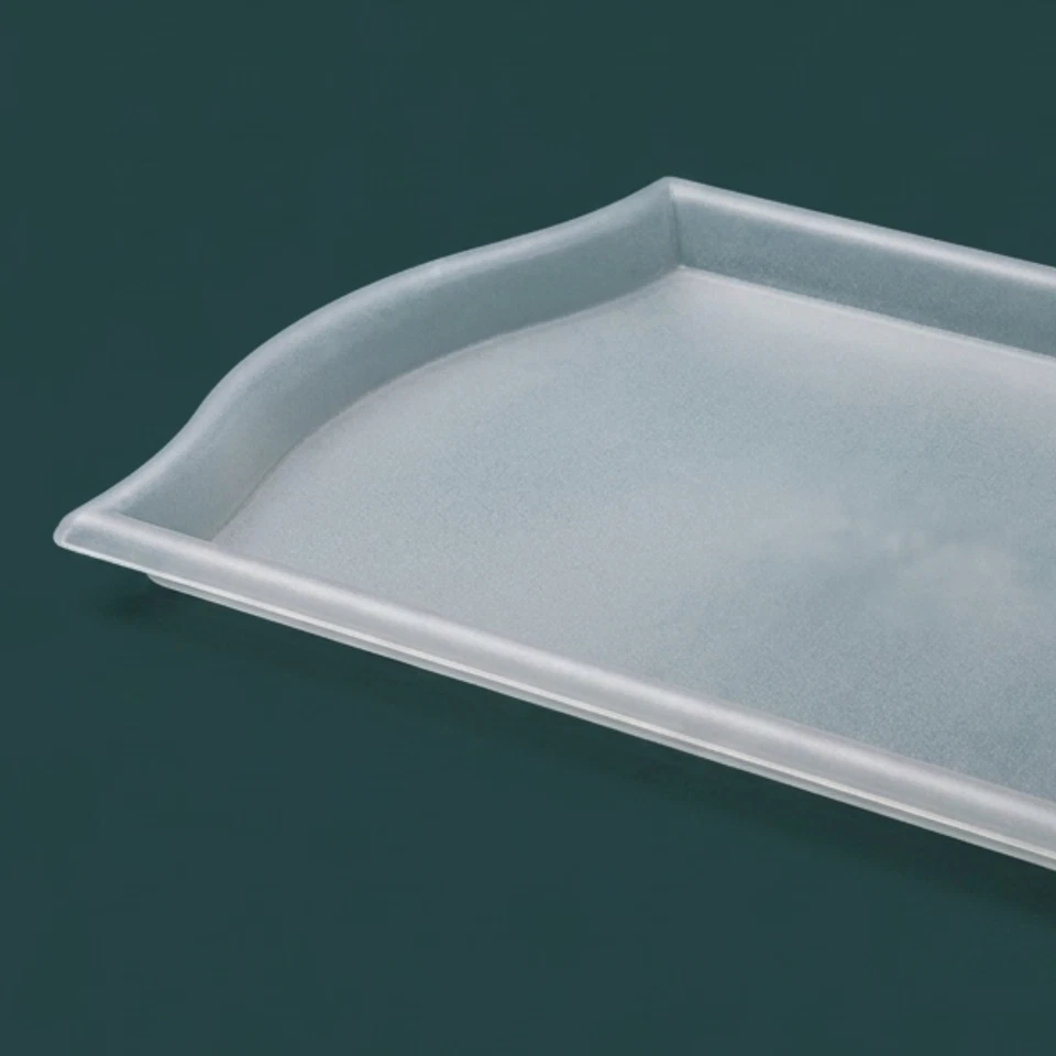 Large Serving Food Tray White Plastic Kitchen Anit Slip L52cm x W35cm - Image 2 of 2
