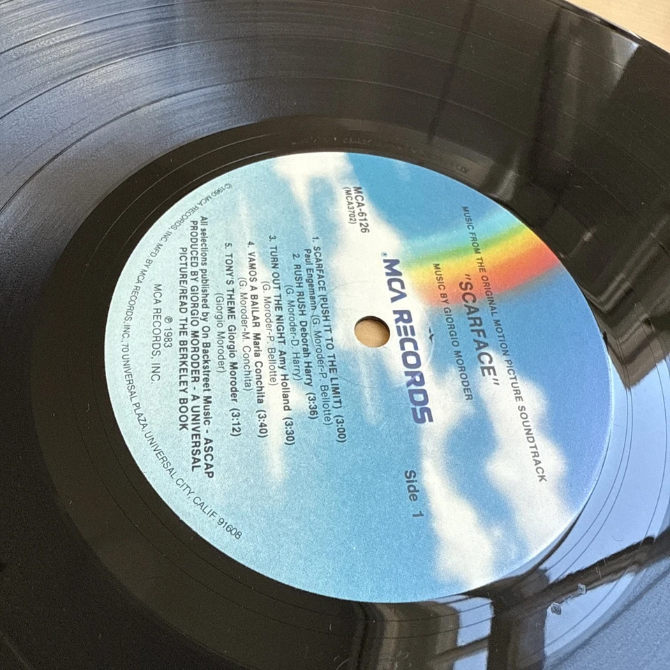 Scarface Soundtrack 1983 Vinyl LP 1st US Original Motion Picture Pressing! - Image 3 of 4