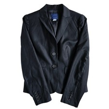 J Crew Blazer Jacket Womens 2 Black Two Button Super 120s Wool Career Schoolboy