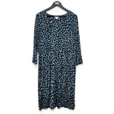 White Stuff Jersey Dress uk 16 Teal Tallie AOP casual