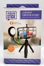 Selfie Stick Tripod With LED Ring Light Content Creators Great for Light Boxes