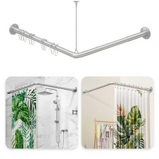 Corner Shower Curtain Rod, Adjustable L Shaped Shower Curtain Rod 23''-50'' X...