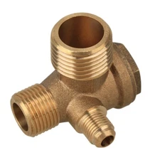 Chiloskit 3-Port Brass Male Threaded Air Compressor Check Valve Central Pneum...