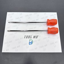 Snap-on Tools New 2pc Orange Xl Stubby Handle Standard Shaft Screwdriver Set