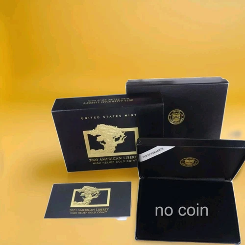 2023-W $100 American Liberty High Relief US Mint Gold 1 Oz Empty Box & COA  OGP