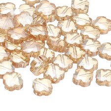 100 Pcs 8mm Shamrock Charm Jewelry Making Supplies for Bracelets, Gold