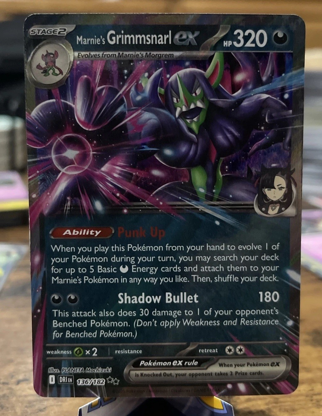 Pokémon TCG Marnie's Grimmsnarl EX Double Rare 136/182 - Destined Rivals - NM